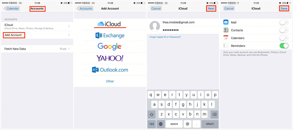  اضافه کردن یک حساب iCloud دیگر در گوشی آیفون