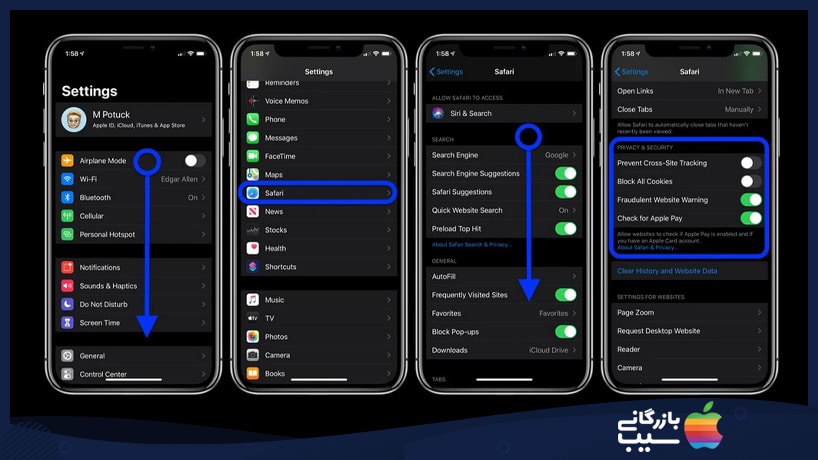 نحوه شخصی سازی تنظیمات حریم خصوصی و امنیتی سافاری در آیفون و آیپد
