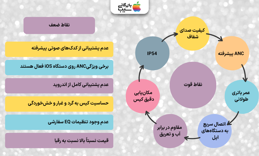 تصویر اینفوگرافی از نقاط قوت و نقاط ضعف ایرپاد پرو 2