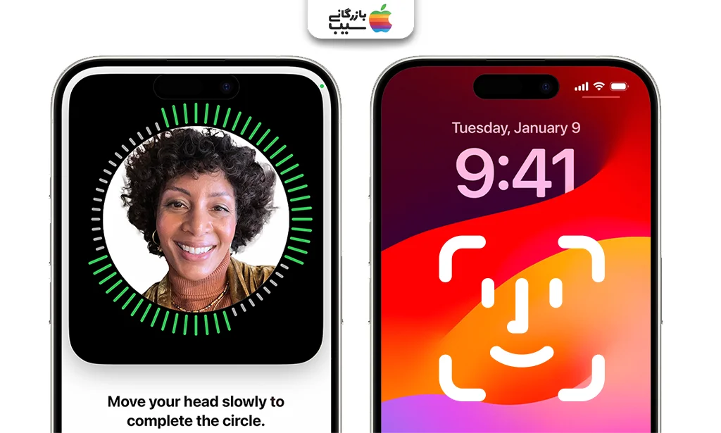فعال بودن Face ID روی آیفون 15 پرو در حال تشخیص چهره کاربر