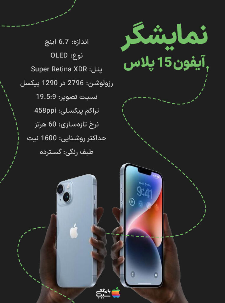 تصویری از صفحه‌نمایش آیفون 15 پلاس را نشان می‌دهد که در حال نمایش یک ویدیو است.