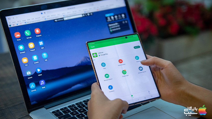  تصویری از برنامه Android File Transfer که روی مک بوک اجرا می‌شود.