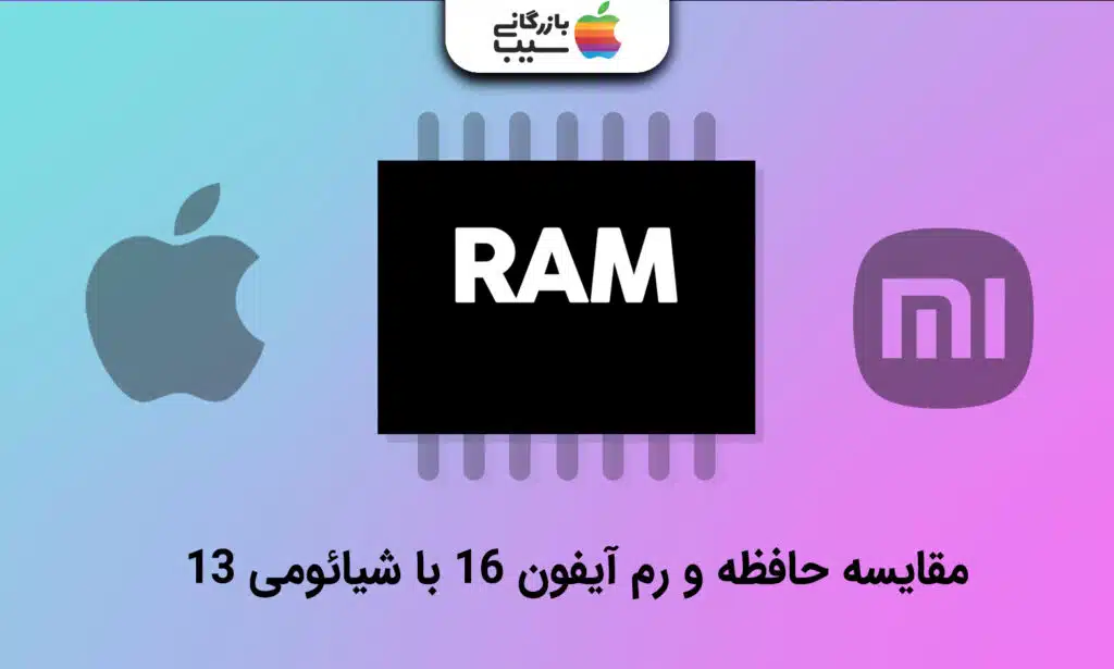 تصویری از مقایسه رام آیفون 16 و آیفون شیائومی 13