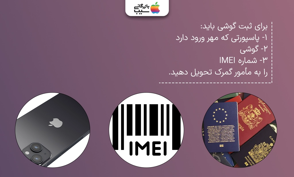 تصویری از موارد مورد نیاز هنگام ثبت و رجیستری گوشی
