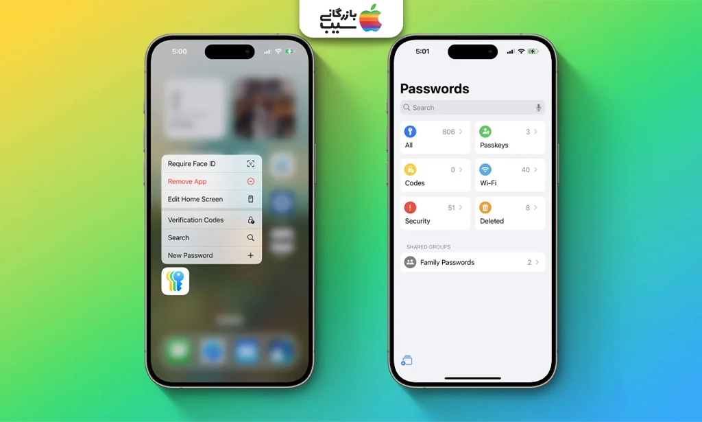 تصویری از نقد و بررسی رابط کاربری اپلیکیشن Passwords در iOS 18 در آیفون 16 پلاس