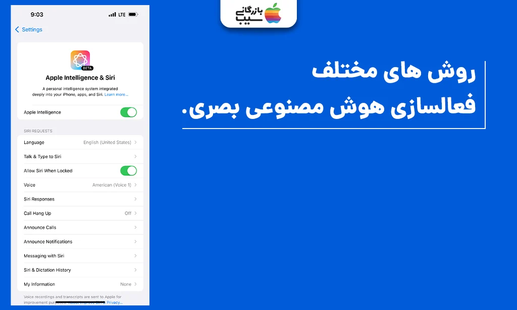 تصویری از روشهای فعالسازی هوش مصنوعی بصری در آیفون 15 پرو