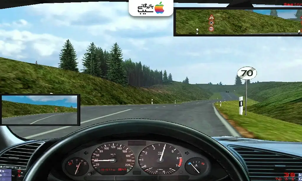نمای بازی Driving School Simulator 3D با آموزش رانندگی در محیط سهبعدی و تمرین مهارتها.