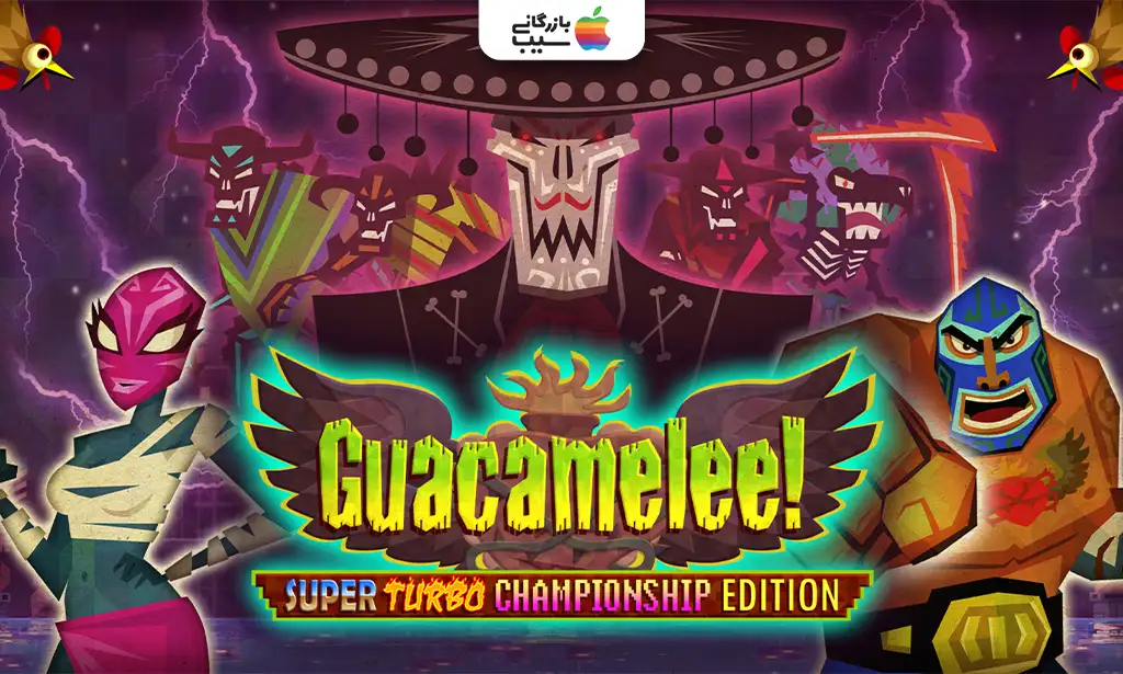 تصویری از Guacamelee! 2 که Juan در حال مبارزه با دشمنان اسکلتی در یک محیط مکزیکی رنگارنگ با کاکتوسها و معابد باستانی است برای معرفی بهترین بازی های نینتندو سوییچ