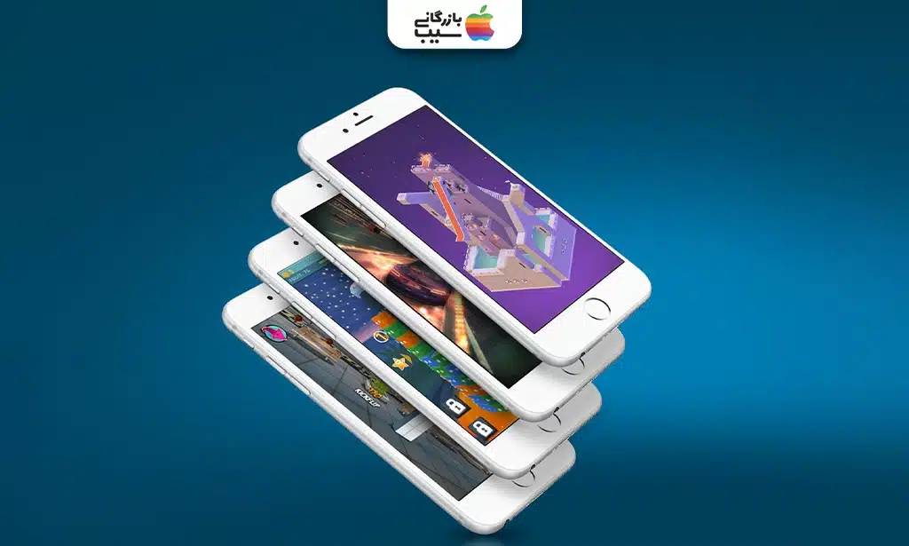 تصویری از چند ایفون که بهترین بازی های ios در ان نوشته شده