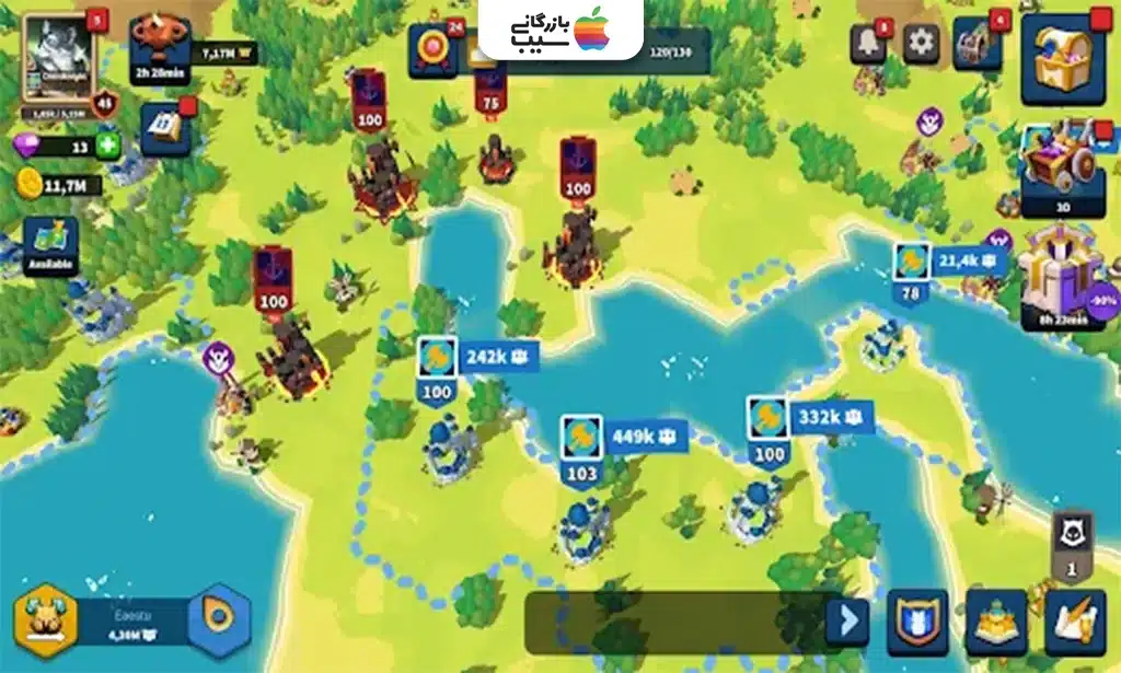 تصویری از نقشه و نیروهای بازی Million Lords: Kingdom Conquest