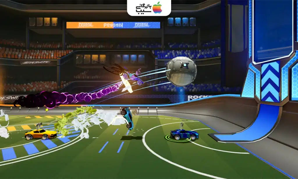 تصویری از مسابقه فوتبال با ماشین در بازی Rocket League Sideswipe