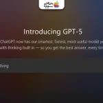 تصویری از صفحه سایت Openai و نمایش بخش جدید Chat GPT-5