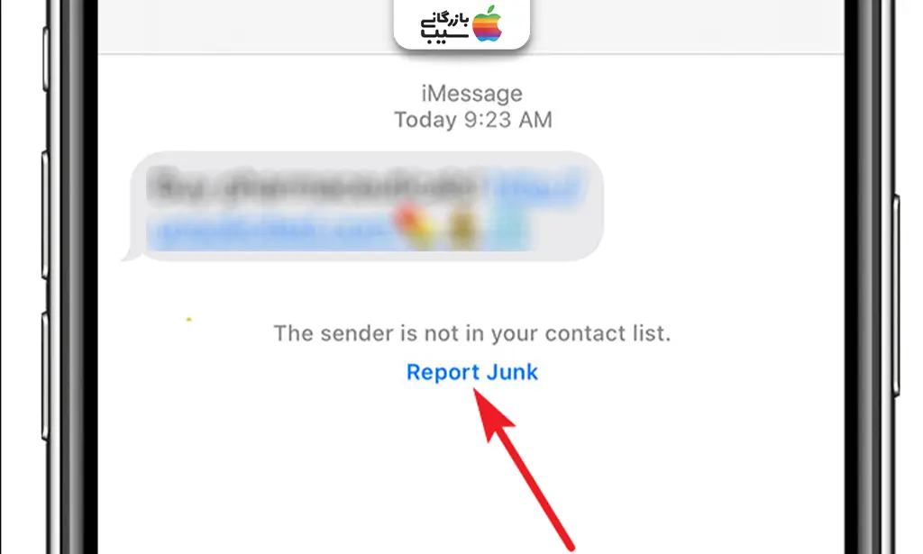 نمای اپلیکیشن Messages در آیفون که فیلتر Junk Messages را در منوی Filters نمایش می‌دهد، با پس‌زمینه روشن و آیکون‌های پیام.