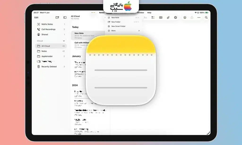 فایل Markdown ذخیره شده روی آیفون آماده برای وارد کردن به Notes