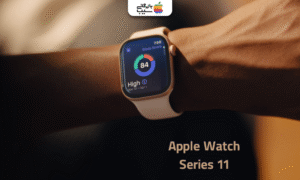 تصویری از یک اپل واچ سری 11 در دست یک مرد و ترک کردن قدم ها