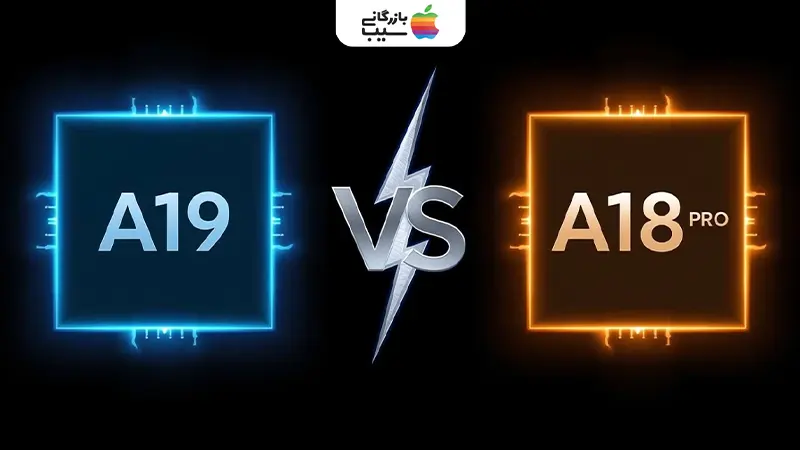 تصویر شماتیک از پردازنده A19 و A18 Pro در کنار یکدیگر