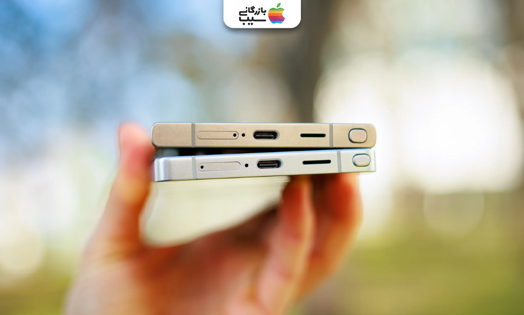 تصویر اسپیکرهای آیفون 17 پرو و گلکسی S25 اولترا با تمرکز بر فناوری Dolby Atmos و کیفیت صوتی.