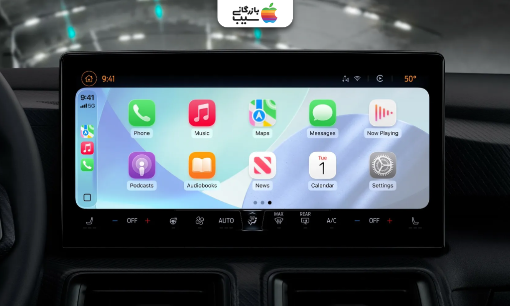 تصویری برای نشان دادن گزینه اسکرینشات گرفتن از نمایشگر CarPlay iOS 26