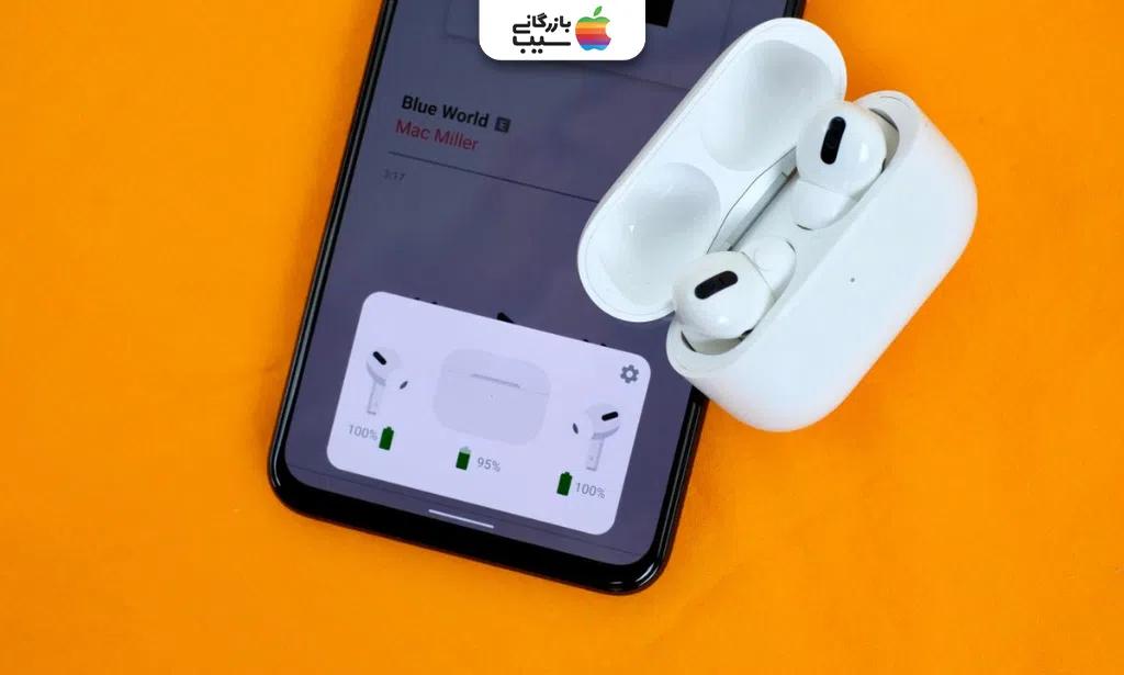 تصویری برای فعال‌سازی حالت Pairing برای اتصال ایرپاد پرو ۳ به گوشی غیر اپل با نمایش چراغ سفید چشمک‌زن.