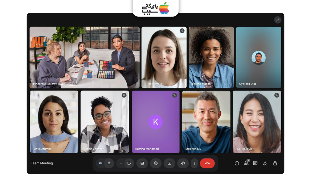 تصویری از یک جلسه آنلاین برای آموزش استفاده از گوگل میت