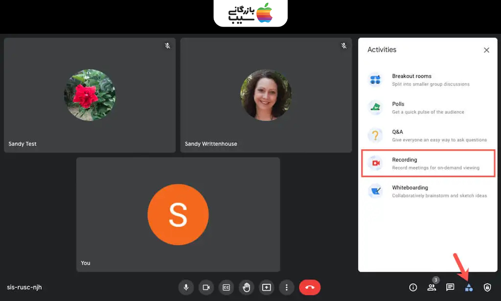 تصویری از آموزش مراحل رکورد کردن جلسات در گوگل میت