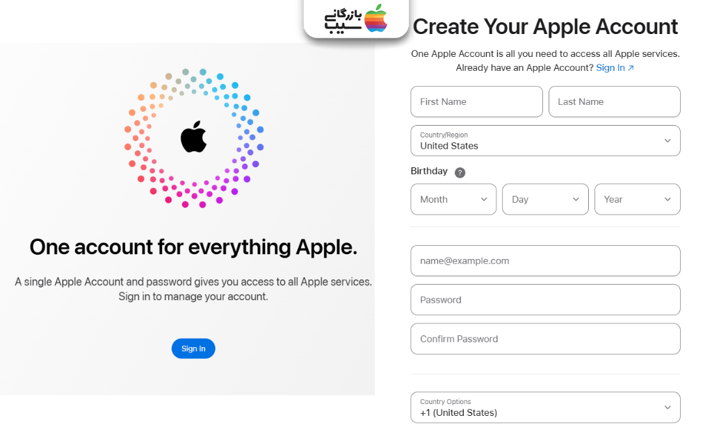 تصویر مراحل ساخت اپل آیدی مرحله‌به‌مرحله