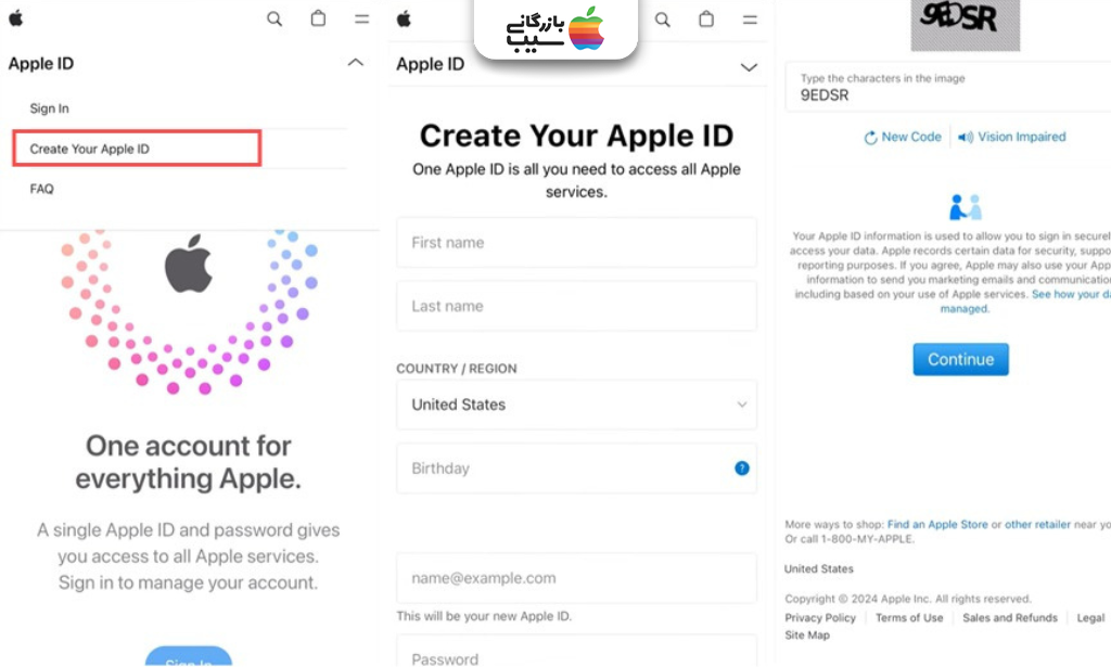 تصویر آموزش ساخت اپل آیدی با گوشی اندروید