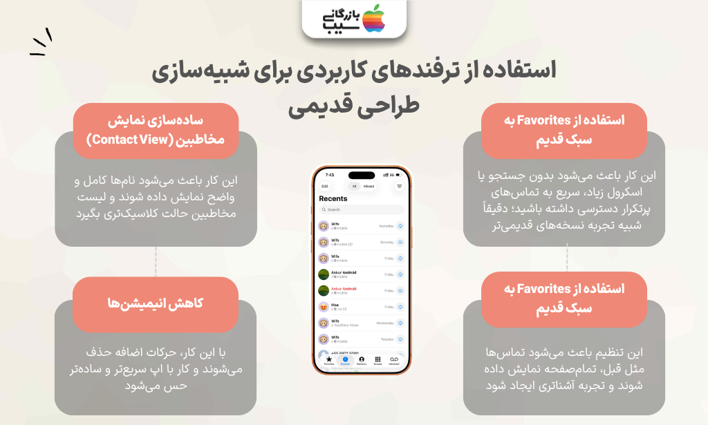 تصویر اینفوگرافیک از ترفندهای کاربردی برای شبیه‌سازی طراحی قدیمی