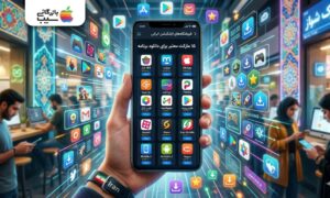 تصویری از صفحه یک گو.شی که داره بهترین فروشگاه های اپلیکیشن ایرانی رو نمایش میده