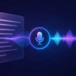 تصویری از فردی در حال ظبط صدا برای تبدیل به متن با ابزار هوش مصنوعی
