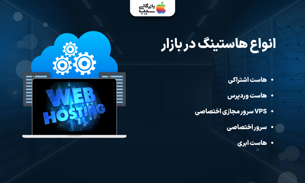 تصویر اینفوگرافیک از انواع هاستینگ در بازار
