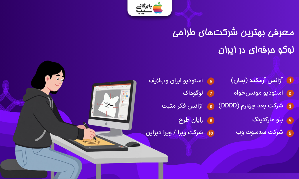 تصویر اینفوگرافی از بهترین شرکت‌های طراحی لوگو حرفه‌ای در ایران