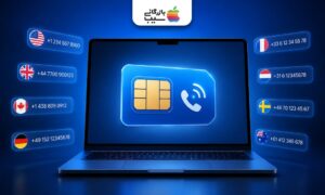 آیکون سیم کارت و تماس برای نمایش مفهوم شماره مجازی