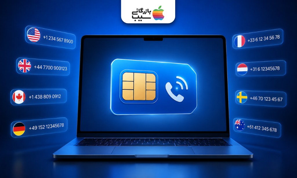 آیکون سیم کارت و تماس برای نمایش مفهوم شماره مجازی