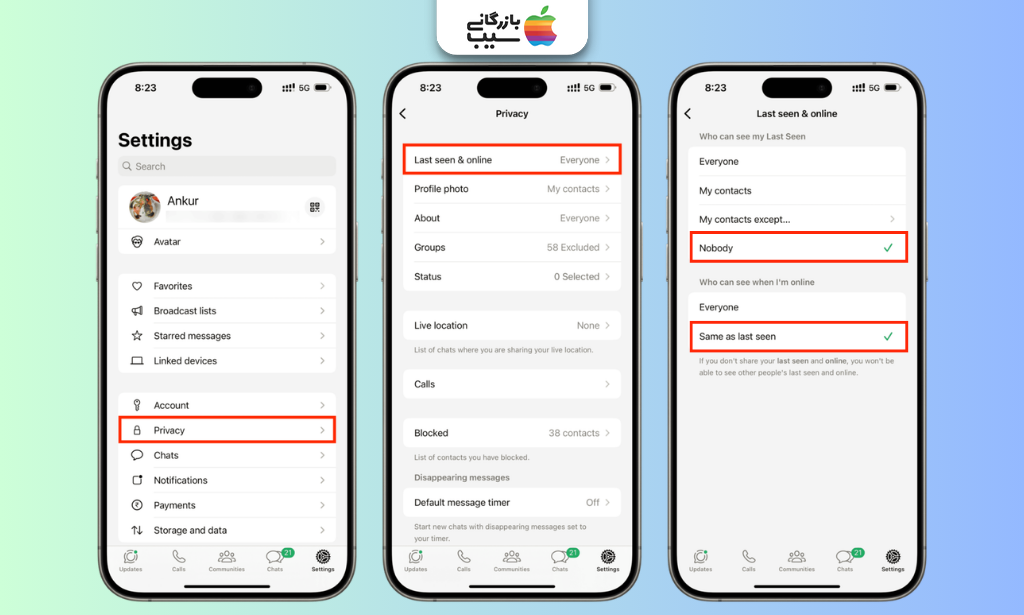 راهنمای مخفی کردن وضعیت آنلاین بودن (Online) در واتساپ همزمان با Last Seen