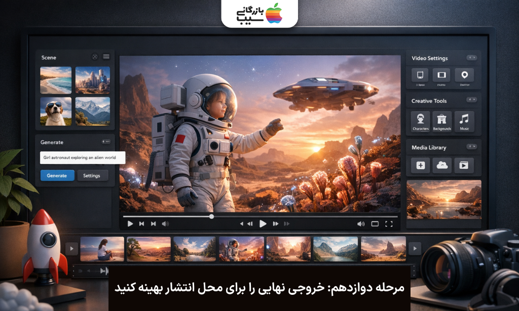 آماده‌سازی و بهینه‌سازی خروجی نهایی ویدیوی هوش مصنوعی برای انتشار
