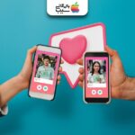 نمایش پروفایل کاربران در برنامه دوستیابی روی دو گوشی با نماد قلب