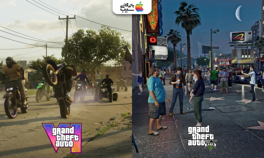 مقایسه گرافیک و محیط شهری GTA 6 با بازی GTA 5 در دنیای باز