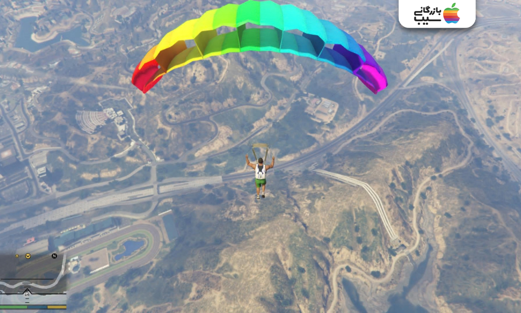 چتر نجات در GTA V و پرواز بر فراز نقشه بازی